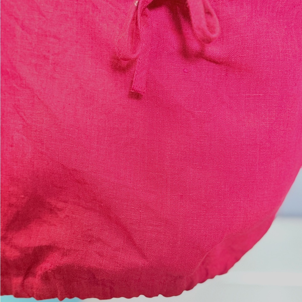 Bryn Walker 100% Linen Bubble Hem Maxi Skirt Pink Lagenlook Size L - Picture 10 of 10